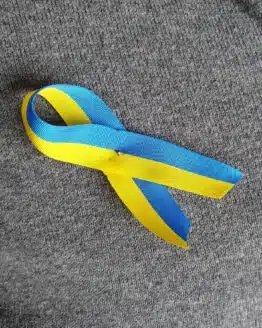 Solidaritätsschleife Ukraine, 10 Stück - nationalband, armbaender, revers-schleifen