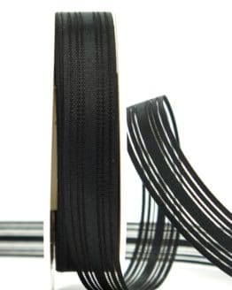 Trauerflor, gestreift, schwarz, 15 mm breit - geschenkband-fuer-anlaesse, trauerband