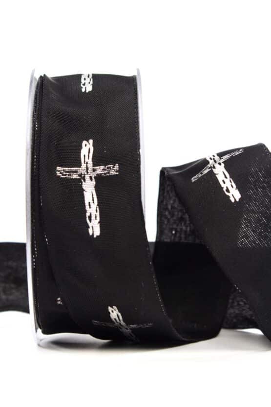 Trauerband “Kreuz”, 40 mm breit - trauerband, geschenkband-fuer-anlaesse