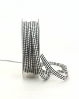 Vichy-Karoband grau, 6 mm breit