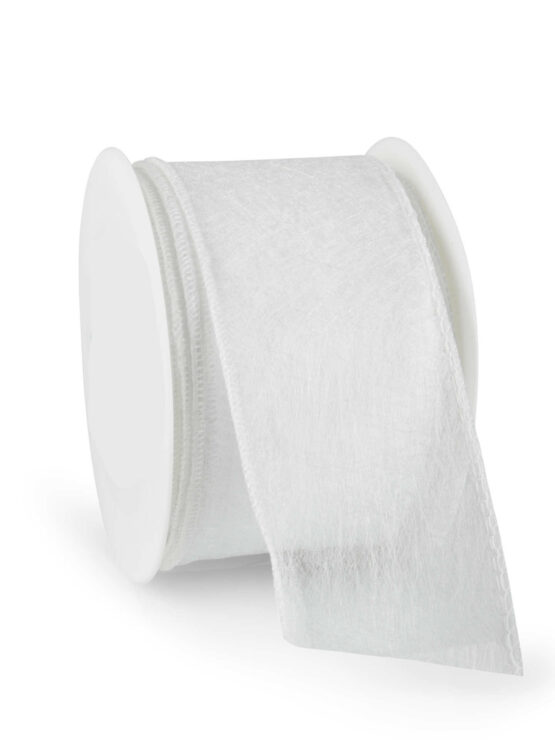 Wetterfestes Vliesband mit Drahtkante, weiß, 60 mm breit - andere-baender, outdoor-bander, vliesband