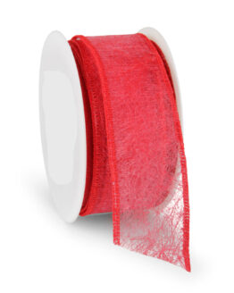 Wetterfestes Vliesband mit Drahtkante, rot, 60 mm breit - outdoor-bander, vliesband, andere-baender