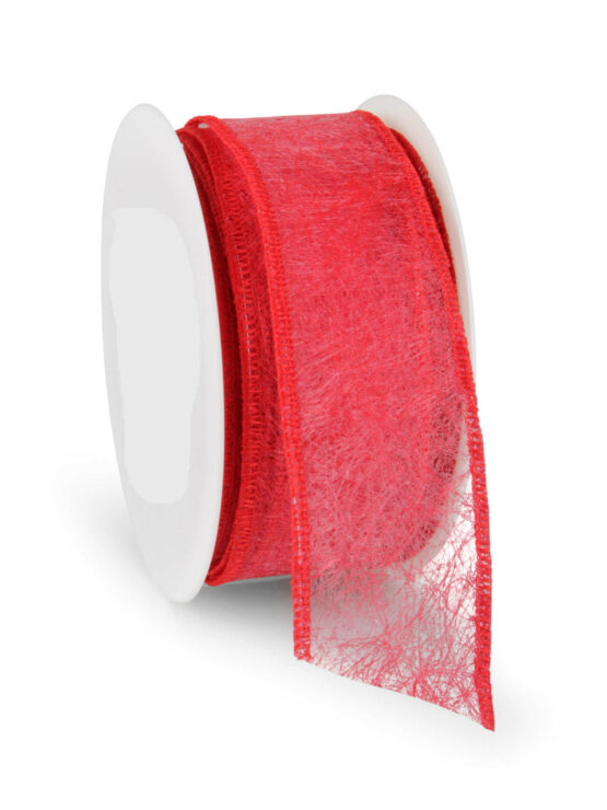 Wetterfestes Vliesband mit Drahtkante, rot, 60 mm breit - andere-baender, outdoor-bander, vliesband