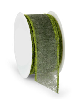 Wetterfestes Vliesband mit Drahtkante, moosgrün, 60 mm breit - outdoor-bander, vliesband, andere-baender