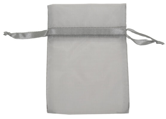 Organza-Säckchen 120x100 mm, grau, 12 Stück - geschenk-saeckchen, geschenkverpackung, organza-saeckchen