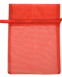 Organza-Säckchen 120x100 mm, rot, 12 Stück - organza-saeckchen, geschenkverpackung, geschenk-saeckchen