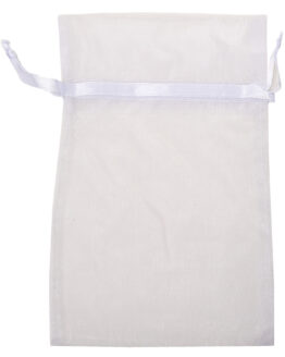Organza-Säckchen 180x130 mm, weiß, 12 Stück - organza-saeckchen, geschenk-saeckchen, geschenkverpackung