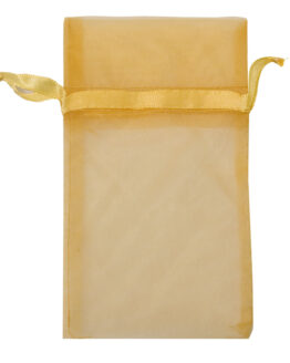Organza-Säckchen 180x130 mm, gold, 12 Stück - organza-saeckchen, geschenkverpackung, geschenk-saeckchen
