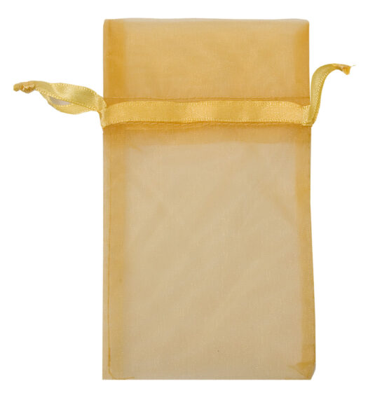 Organza-Säckchen 180x130 mm, gold, 12 Stück - organza-saeckchen, geschenk-saeckchen, geschenkverpackung