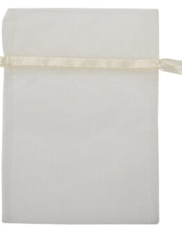 Organza-Säckchen 180x130 mm, creme, 12 Stück - geschenkverpackung, organza-saeckchen, geschenk-saeckchen