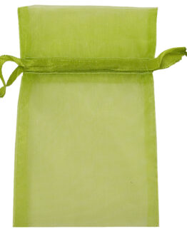 Organza-Säckchen 180x130 mm, apfelgrün, 12 Stück - organza-saeckchen, geschenk-saeckchen, geschenkverpackung