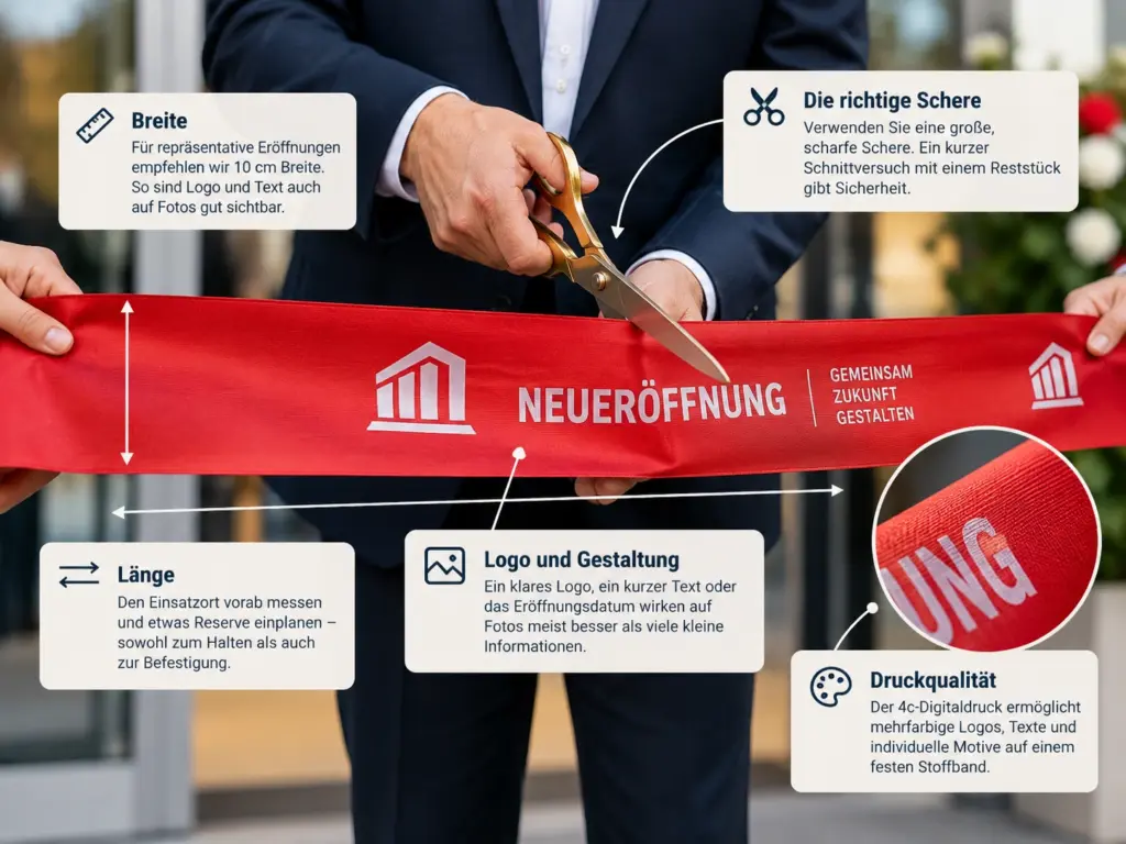 Er&ouml;ffnungsfeier planen: Er&ouml;ffnungsband, Ablauf und Praxistipps - fuer-unternehmen, eroeffnungsband