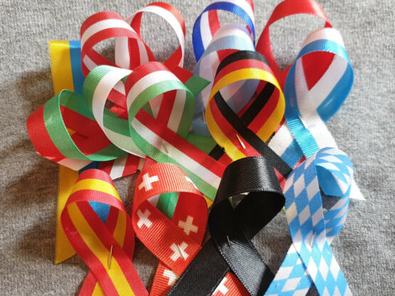 Awareness Ribbon (Revers Schleife) rot - Aids-Schleife, 10 Stück - revers-schleifen, nationalband